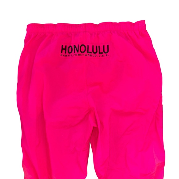 Vintage 80s 90s Rare Jams World Neon Pink Nylon Windbreaker Zip Hem Pants Large - Picture 5 of 10